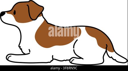 Einfache und niedliche Illustration eines liegenden Jack Russell Terriers Stock Vektor