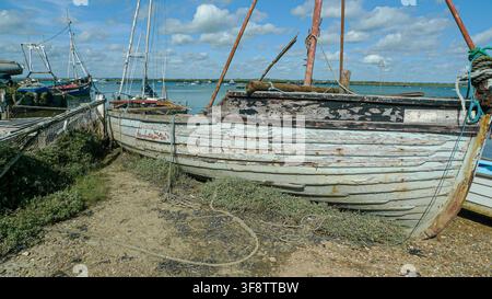 Gestrandetes Boot, West Mersea Stockfoto