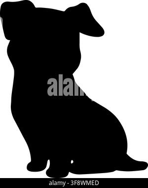 Jack Russell Terrier sitzt vorne in Silhouette Stock Vektor