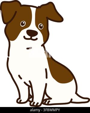 Jack Russell Terrier Welpe sitzt Stock Vektor