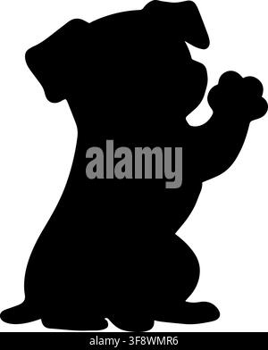 Jack Russell Terrier sitzt vorne, schüttelt Silhouette Stock Vektor