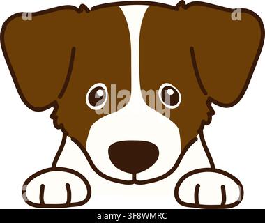 Jack Russell Terrier Welpe Vorderkopf Stock Vektor