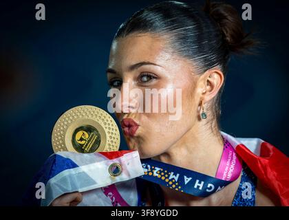 Birmingham, England. 13. August 2026 Amy Hunt von Team Großbritannien und Irland, Gewinnerin GOLD 200m Frauen Credit: Ian Stephen / Alamy Live News Stockfoto