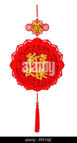 Chinesisches Neujahrsgrüß-Ornament zum Aufhängen als Dekoration Stockfoto