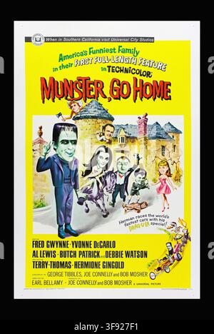 MUNSTER, GEH NACH HAUSE - Originales Filmposter Stockfoto