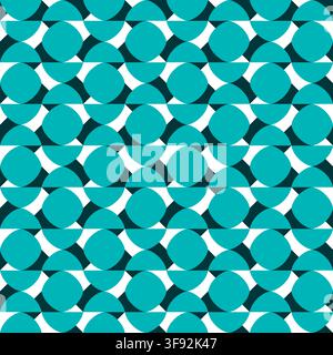 Nahtloses Muster mit geometrischen Motiven in 3 Farben Stockfoto