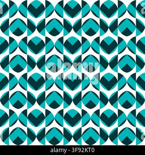 Nahtloses Muster mit geometrischen Motiven in 3 Farben Stockfoto