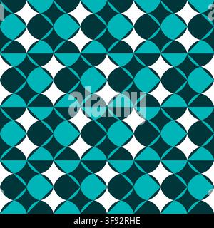 Nahtloses Muster mit geometrischen Motiven in 3 Farben Stockfoto