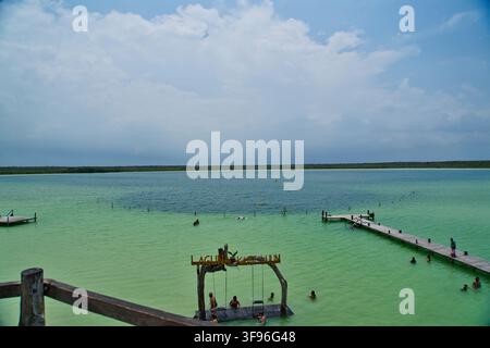 Laguna Kaan Luum Quintana Roo Mexiko Stockfoto