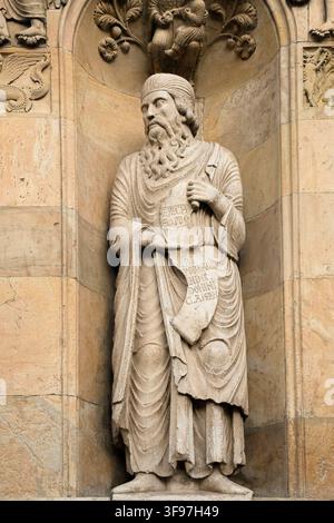 Italien Emilia Romagna Fidenza Dom-External-Statue von König David, Arbeit zurückzuführen, Benedetto Antelami Stockfoto