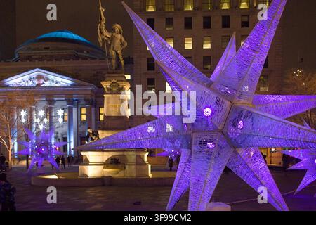 Kanada, Montreal, Place d'Armes, Weihnachtsdekoration, Stockfoto