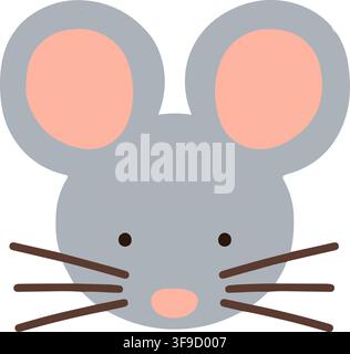 Sternzeichen-Tier Maus flach gefärbt Stock Vektor