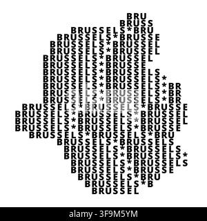 Symbolkarte der Region Brüssel (Region Brüssel) zeigt das Gebiet mit dem Namen der Provinz Stockfoto
