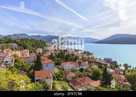 Wunderbare Aussicht auf Herceg Novi Küste in Montenegro Stockfoto