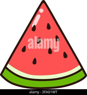 Süße und farbenfrohe Wassermelonen-Scheibe Stock Vektor