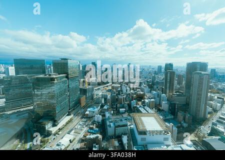 Blick auf die Stadt Osaka vom Umeda Sky Building, Japan Stockfoto