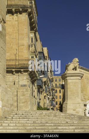 Malta? Valletta, Löwe von De Vilhena Stockfoto