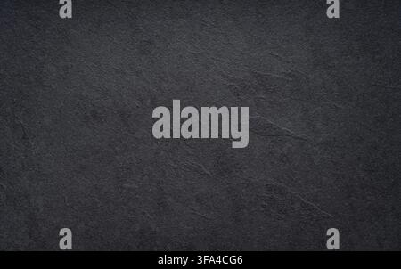 Schwarze Wand Schiefer Textur rauer Hintergrund, dunkler Betonboden oder alten Grunge Hintergrund Stockfoto