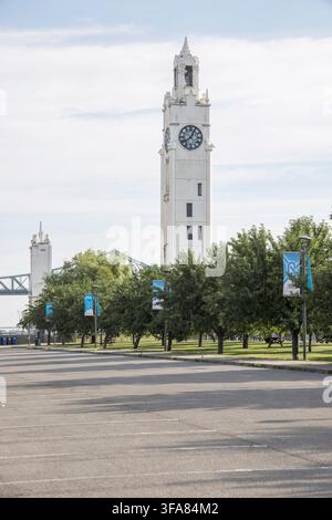 der alte Uhrturm im alten Hafen von Montreal Quebec Kanada Stockfoto