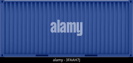 Blaue realistische wellige Metallstruktur-Ladungcontainer isoliert. Seitenwand-Ladungcontainer-Hintergrund. Industrie-Linie Seeverkehr. Vektorillustration Stock Vektor