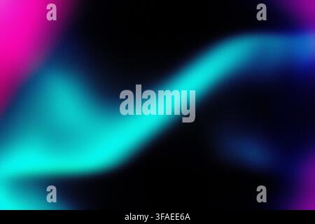 Neon-Cyan-Welle-Körniger-Gradienten-Abstract-Hintergrund Stockfoto
