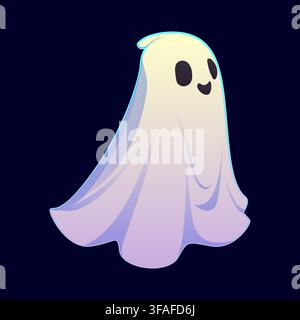 Gruselige und niedliche Halloween-Geisterfigur Stock Vektor