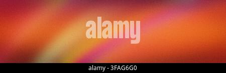 Ein breiter orange-roter und gelber körniger abstrakter Hintergrund mit einem farbenfrohen Gradienten-Grunge-Effekt im Breitformat Stockfoto
