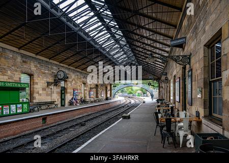 Pickering Bahnhof, der südliche Endpunkt der North Yorkshire Moors Railway, einer der beliebtesten Museumsbahnen im Vereinigten Königreich Stockfoto