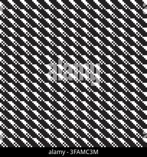 Schwarz-Weiß-Geometrischer Textur-Strickgitter-Randlosmusterdesign für Mode und Heimtextilien, Grafiken, Strickwaren und Hintergründe Stock Vektor