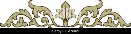Stilisiertes barockes Blumenornament Dekorationselement Stock Vektor