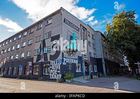 Straßenkunst in Telliskivi Creative City (ehemaliges Industriegebiet), Tallinn, Estland Stockfoto