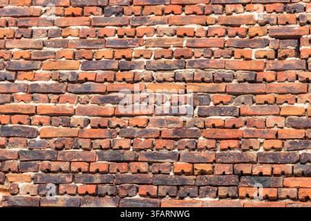 Hintergrund der alten roten Backsteinmauer Stockfoto