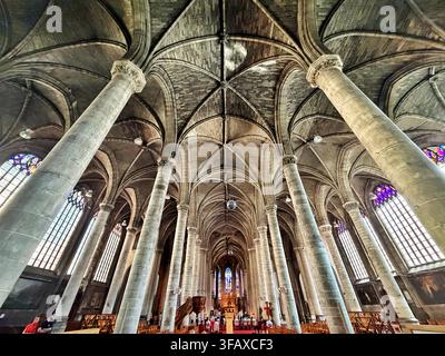 Église Saint-Maurice auf der Rue Pierre-Mauroy, Lille, Frankreich. Stockfoto