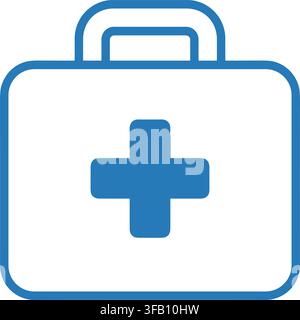 Medizinisches Erste-Hilfe-Set-Linienikon auf transparentem Hintergrund mit Kreuzsymbol, das Notfalldienste darstellt. Stock Vektor