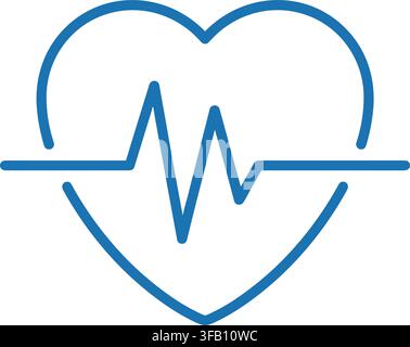 Herzschlag-Puls-Grafikdesign-Element, das eine Herzensform mit zentraler EKG-Linie für medizinische Gesundheitsversorgung visuelle Darstellung zeigt Stock Vektor