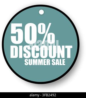 50 Prozent Rabatt Sommerverkauf Vektor – Saisonaler Einkaufsverkauf, Sonderangebot und Einzelhandelsmarketing-Banner Stock Vektor