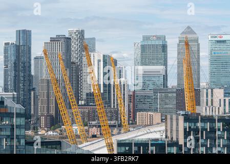 Canary Wharf mit Citi-, Barclays- und HSB-Bankgebäuden, London, UK Stockfoto