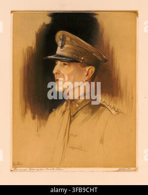 General der Armee Douglas MacArthur, 1880-1964, eine der einflussreichsten Militärfiguren der USA im Zweiten Weltkrieg und im Koreakrieg, amerikanische Geschichte, authentisch, digital restaurierte hochauflösende Reproduktion eines Originals aus dem 19. Jahrhundert, genaues Darstellungsdatum unbekannt, Historisch Stockfoto