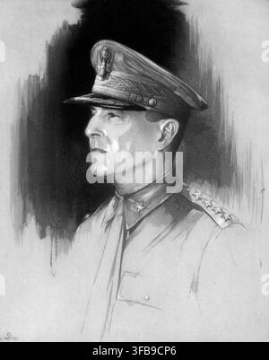 General der Armee Douglas MacArthur, 1880-1964, eine der einflussreichsten Militärfiguren der USA im Zweiten Weltkrieg und im Koreakrieg, amerikanische Geschichte, authentisch, digital restaurierte hochauflösende Reproduktion eines Originals aus dem 19. Jahrhundert, genaues Darstellungsdatum unbekannt, Historisch Stockfoto