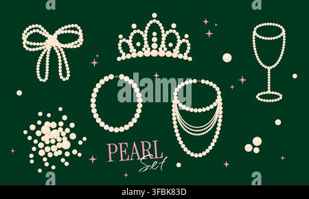 Perlen-Schmuck-Set Stock Vektor
