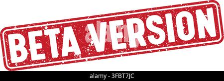 Beta-Version roter rechteckiger Grunge-Stempel auf transparentem Hintergrund. Beta-Version Stempel Stock Vektor