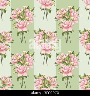 Floraler nahtloses Musterhintergrund. Nahtloses Muster mit rosa Blumen Stockfoto