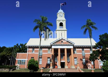 MARYBOROUGH - APR 19 2023: Stadthalle von Maryborough. Sie ist seit 1992 im Queensland Heritage Register eingetragen. Der Ort ist wichtig, um zu demonstrieren, t Stockfoto