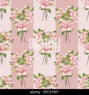 Floraler nahtloses Musterhintergrund. Nahtloses Muster mit rosa Blumen Stockfoto