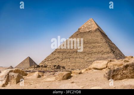 Ägypten, Kairo, Gizeh, Memphis und seine Nekropole sowie die Gebiete der Pyramiden in Gizeh und Dahschur, die als UNESCO-Weltkulturerbestätten ausgewiesen sind Stockfoto