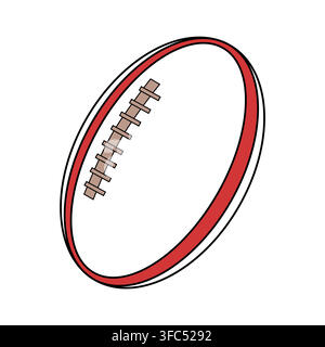Rugby-Ball-Vektor isoliert auf einfachem Layout Stock Vektor