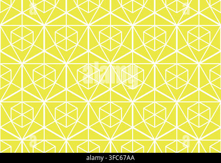 Das geometrische Muster mit Linien. Nahtloser Vektorhintergrund. Weiße und gelbe Textur. Grafisches, modernes Muster. Einfaches Gitterdesign Stock Vektor