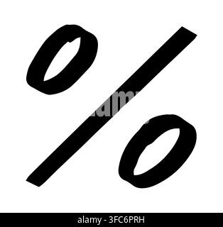 Handgezeichnete Doodle-Prozentzeichen-Ikonen im schwarz-weißen Linienstil, isoliert auf weißem Hintergrund. Perfekt für Mathe-Design, Geschäfts-Infografiken Stock Vektor