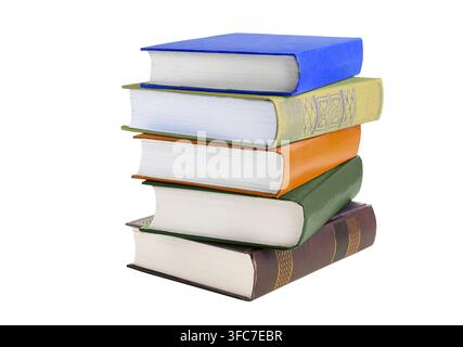 Stapel Bücher isoliert auf weißem Hintergrund Stockfoto