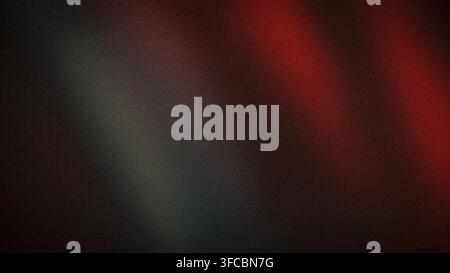 Rot-schwarzer und grauer, körniger abstrakter Hintergrund mit Blur- und Gradienteneffekten, geeignet für 4K-Tech-Wallpaper Stockfoto